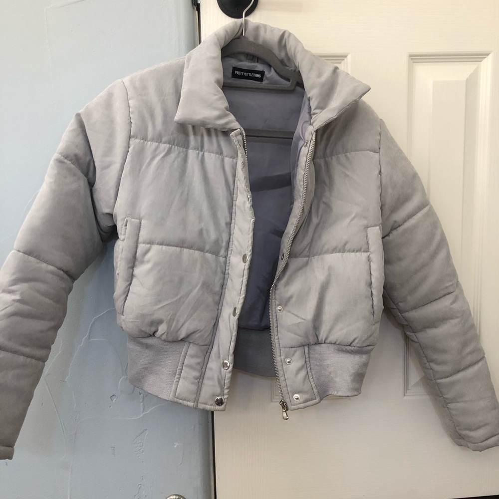 Grey puffer jacket